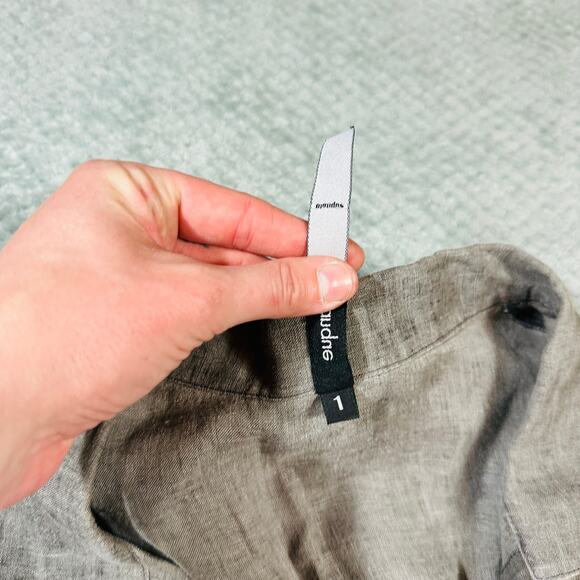 BLANQUE Linen Oversized Flowy Lagenlook Tunic Top Sz1 Chore Buttons - Picture 7 of 10